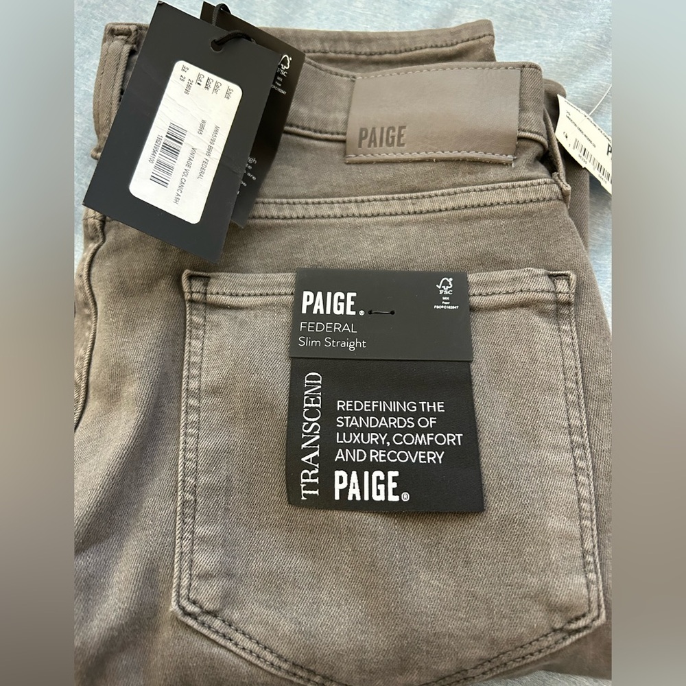 PAIGE Men's Federal Straight Jeans Vintage Volcanic Ash - Picture 5 of 5